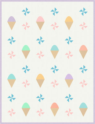 A bright, playful summer quilt made from fat quarters, finished at 64 by 84 inches