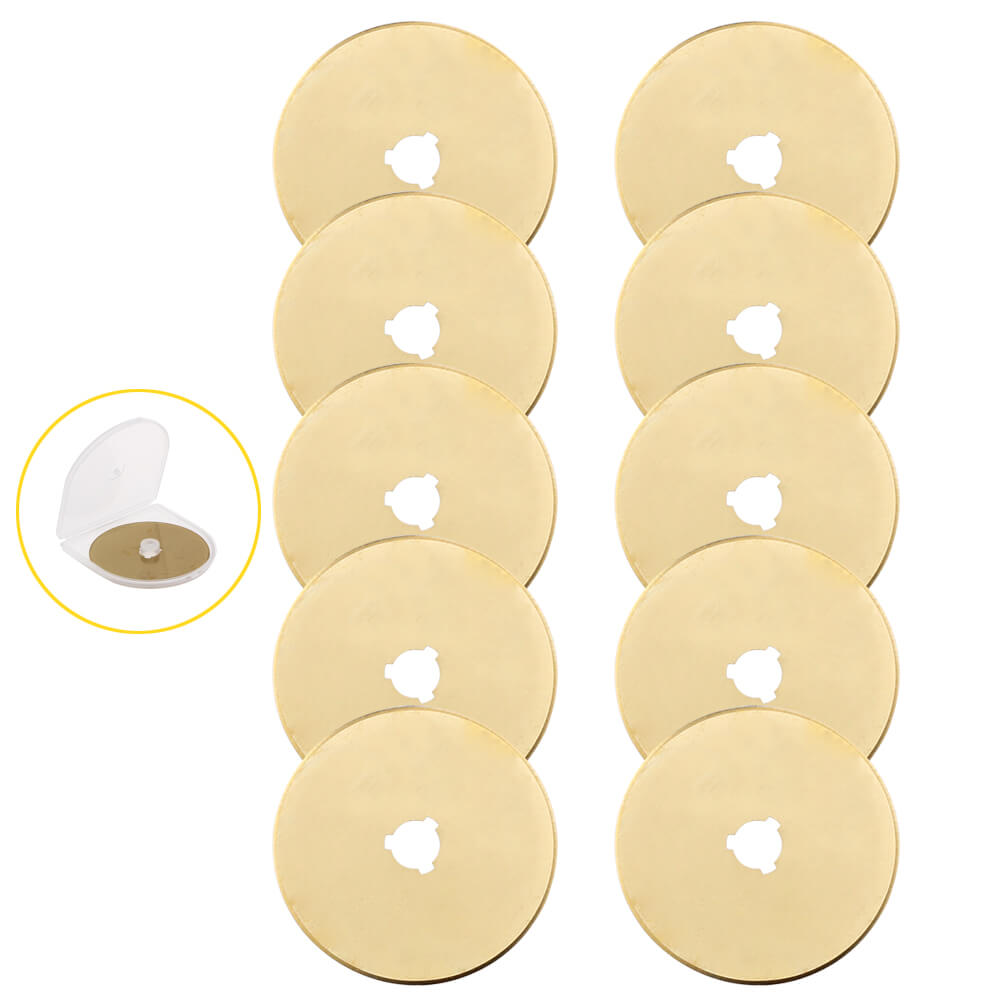 60mm Titanium Coated Rotary Cutter Blades For OLFA And Fiskars - PACK OF 10 - The Fabric Hut