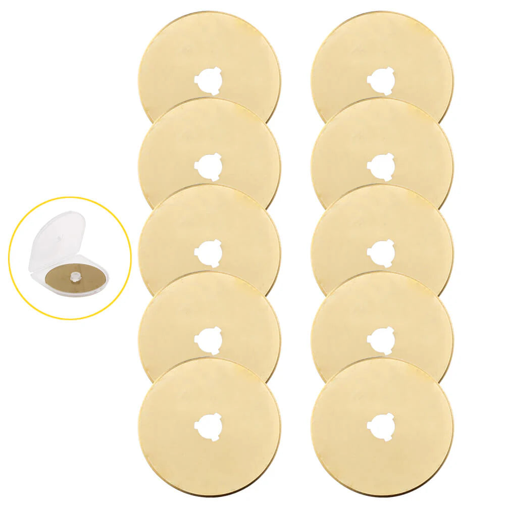 Titanium Coated Rotary Cutter Blades Bundle, 30 Blades, 10 x 28mm + 10 x 45mm + 10 x 60mm