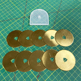 60mm Titanium Coated Rotary Cutter Blades For OLFA And Fiskars - PACK OF 10 - The Fabric Hut