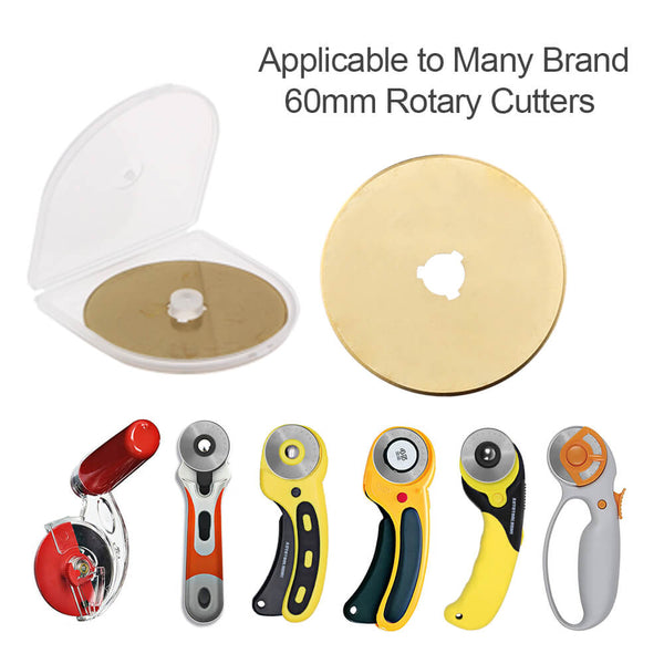 60mm Titanium Coated Rotary Cutter Blades For OLFA And Fiskars - PACK OF 10 - The Fabric Hut