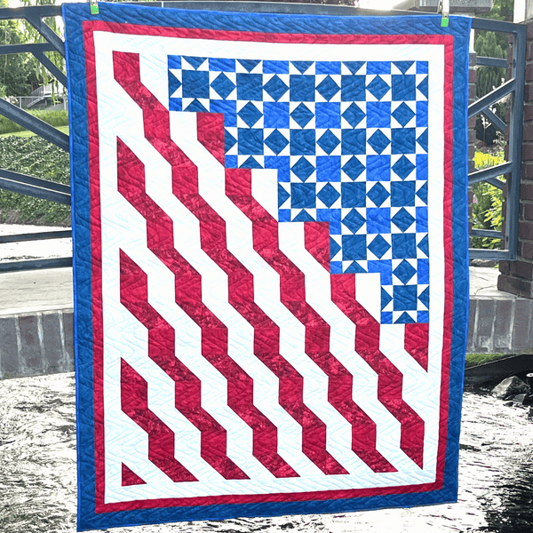 Honor and Valor Quilting Kit - Pre-Cut with Complete Backing & Binding - 58x73 inches Finished Size - Beginner Friendly