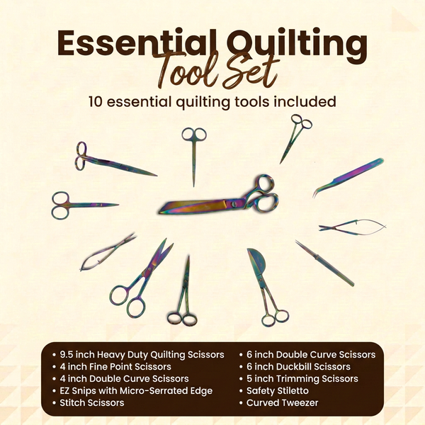 10 Pcs Titanium Coated Sewing and Quilting Tool Set