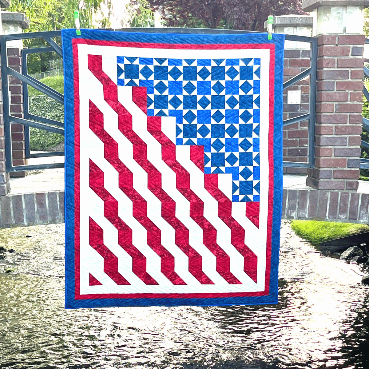 Honor and Valor Quilting Kit - Pre-Cut with Complete Backing & Binding - 58x73 inches Finished Size - Beginner Friendly