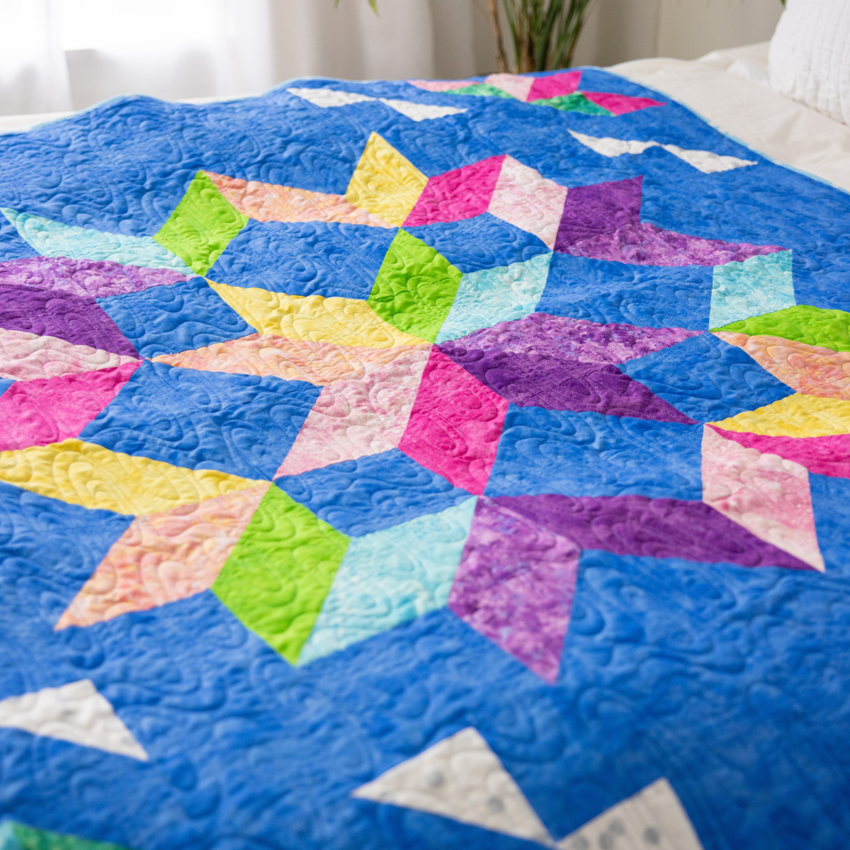 Pool Party Quilt Kit - Pre-Cut with Complete Backing & Binding - 62×62" Finished Size