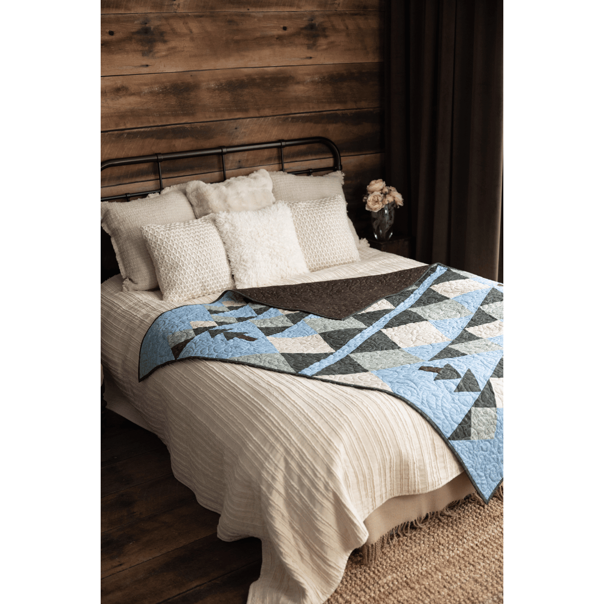 Wild Reflections Quilting Kit - Pre-Cut with Complete Backing & Binding - 60x70 inches Finished Size - Perfect for Advanced Beginners