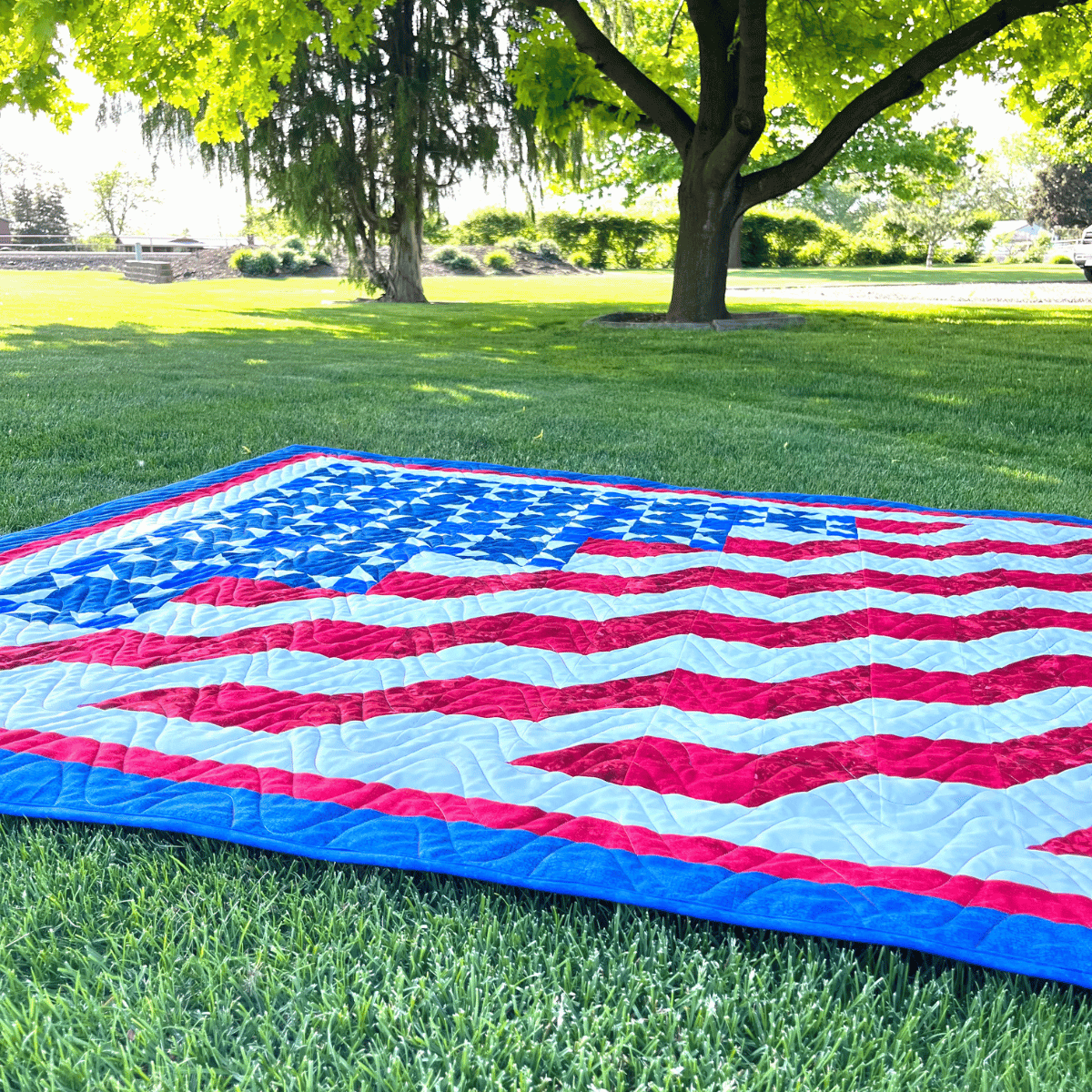 Honor and Valor Quilting Kit - Pre-Cut with Complete Backing & Binding - 58x73 inches Finished Size - Beginner Friendly