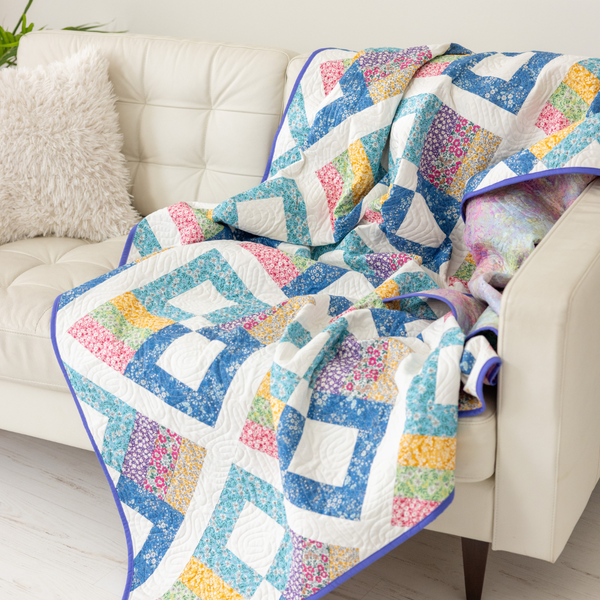 Prairie Posies Quilting Kit - Pre-Cut with Complete Backing & Binding - Experienced Beginner - 68" x 90½" Finished Size