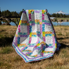 First Bloom Quilting Kit - Pre-Cut with Complete Backing & Binding - Experienced Beginner - 63x77 inches Finished Size