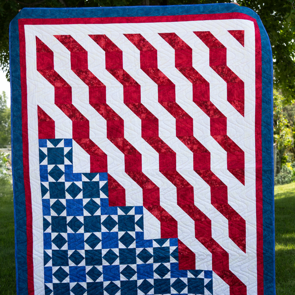 Honor and Valor Quilting Kit - Pre-Cut with Complete Backing & Binding - 58x73 inches Finished Size - Beginner Friendly