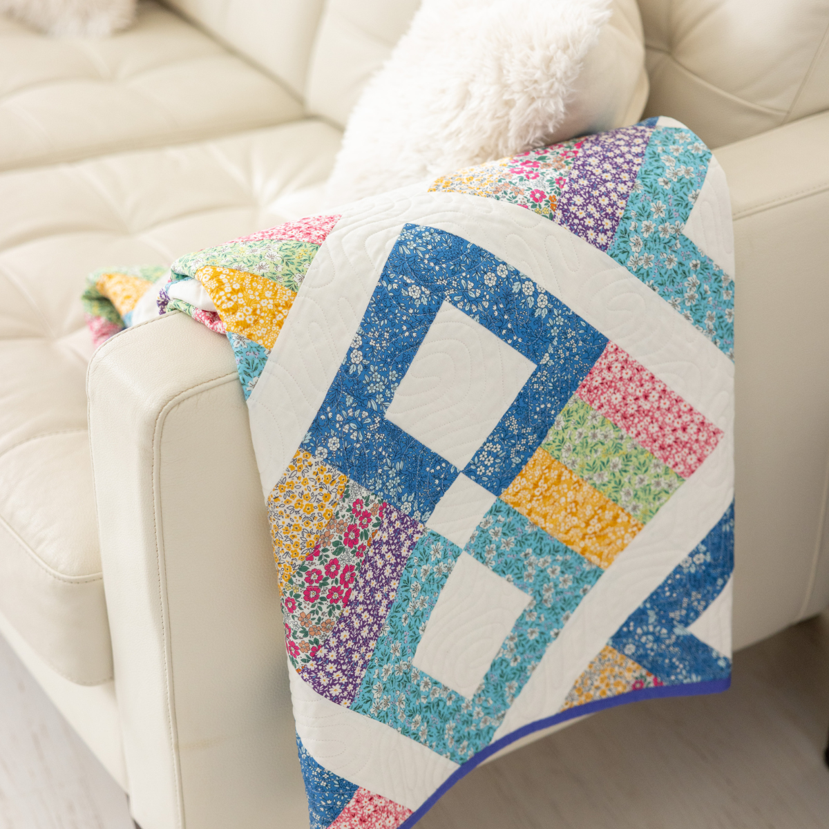 Prairie Posies Quilting Kit - Pre-Cut with Complete Backing & Binding - Experienced Beginner - 68" x 90½" Finished Size