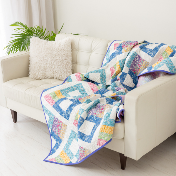 Prairie Posies Quilting Kit - Pre-Cut with Complete Backing & Binding - Experienced Beginner - 68" x 90½" Finished Size