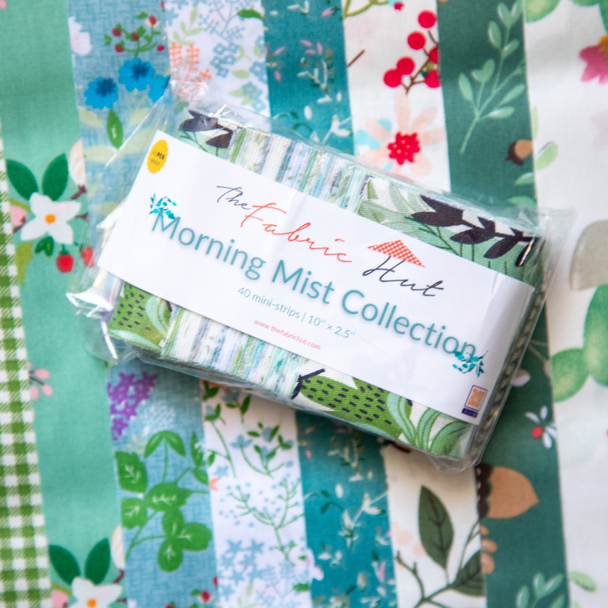 40-Piece Cotton 2.5 inch x 10 inch Mini Strips, Morning Mist Collection, pre-cut fabric strips (view 8)