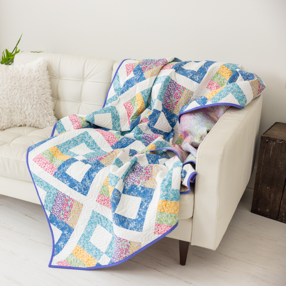 Prairie Posies Quilting Kit - Pre-Cut with Complete Backing & Binding - Experienced Beginner - 68" x 90½" Finished Size