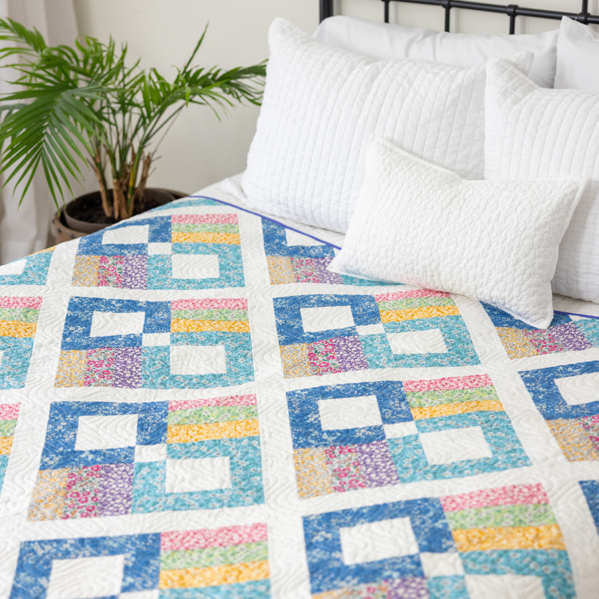 Prairie Posies Quilting Kit - Pre-Cut with Complete Backing & Binding - Experienced Beginner - 68" x 90½" Finished Size