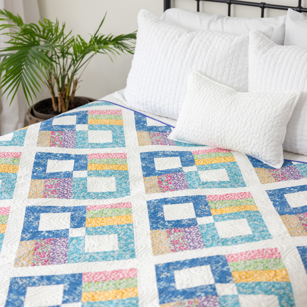 Prairie Posies Quilting Kit - Pre-Cut with Complete Backing & Binding - Experienced Beginner - 68" x 90½" Finished Size