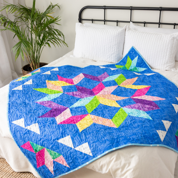 Pool Party Quilt Kit - Pre-Cut with Complete Backing & Binding - 62×62" Finished Size