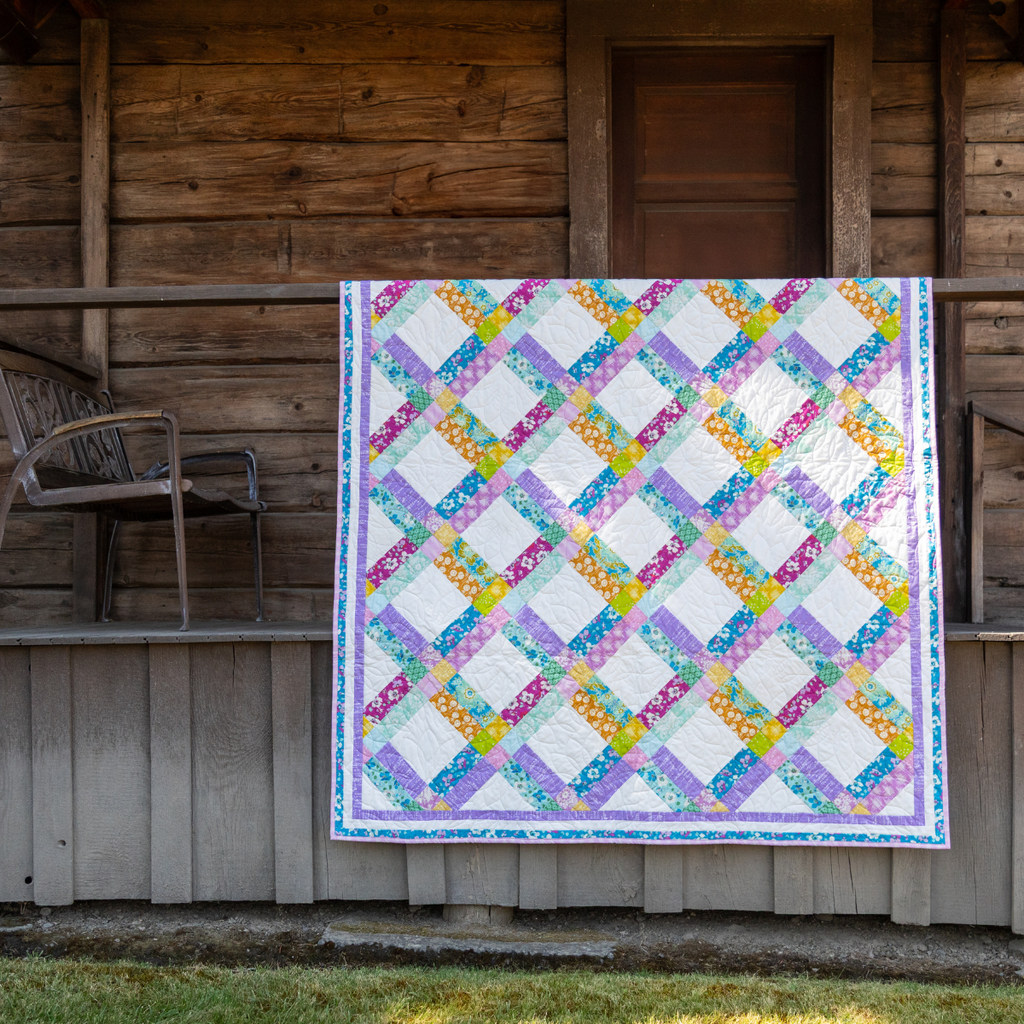 First Bloom Quilting Kit - Pre-Cut with Complete Backing & Binding - Experienced Beginner - 63x77 inches Finished Size