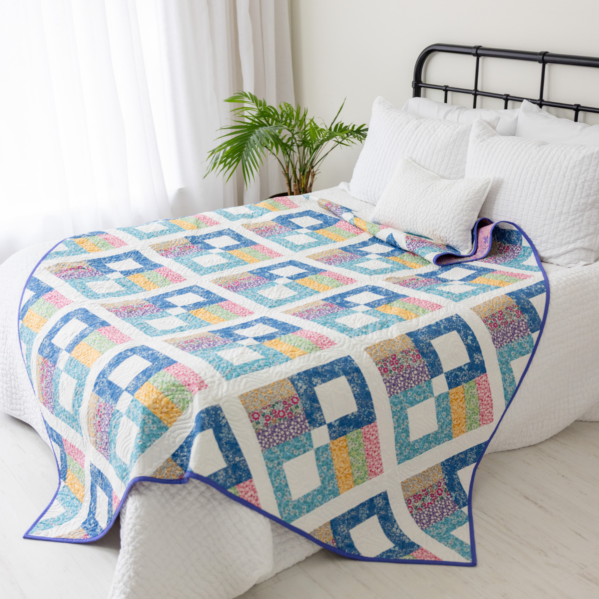 Prairie Posies Quilting Kit - Pre-Cut with Complete Backing & Binding - Experienced Beginner - 68" x 90½" Finished Size