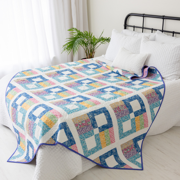 Prairie Posies Quilting Kit - Pre-Cut with Complete Backing & Binding - Experienced Beginner - 68" x 90½" Finished Size