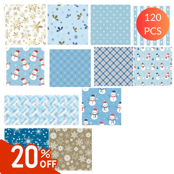 Charm-pack 120pcs - Snowman & Snowflake Collection