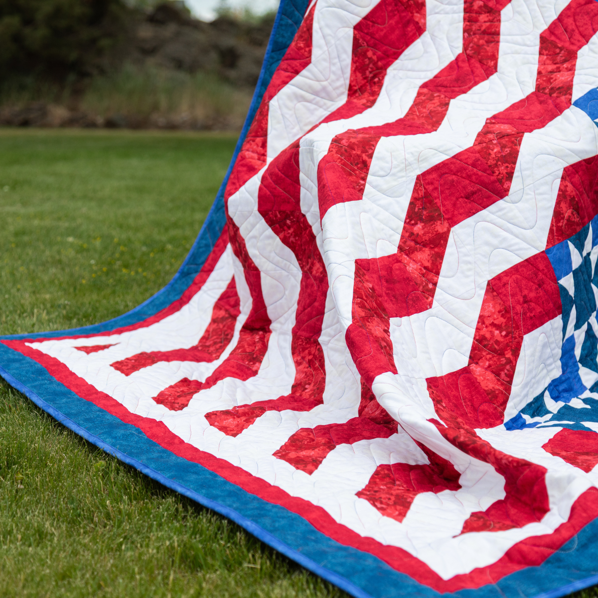 Honor and Valor Quilting Kit - Pre-Cut with Complete Backing & Binding - 58x73 inches Finished Size - Beginner Friendly