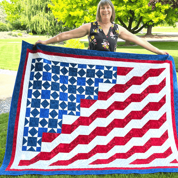 Honor and Valor Quilting Kit - Pre-Cut with Complete Backing & Binding 58x73 inches Finished Size - Beginner-Friendly
