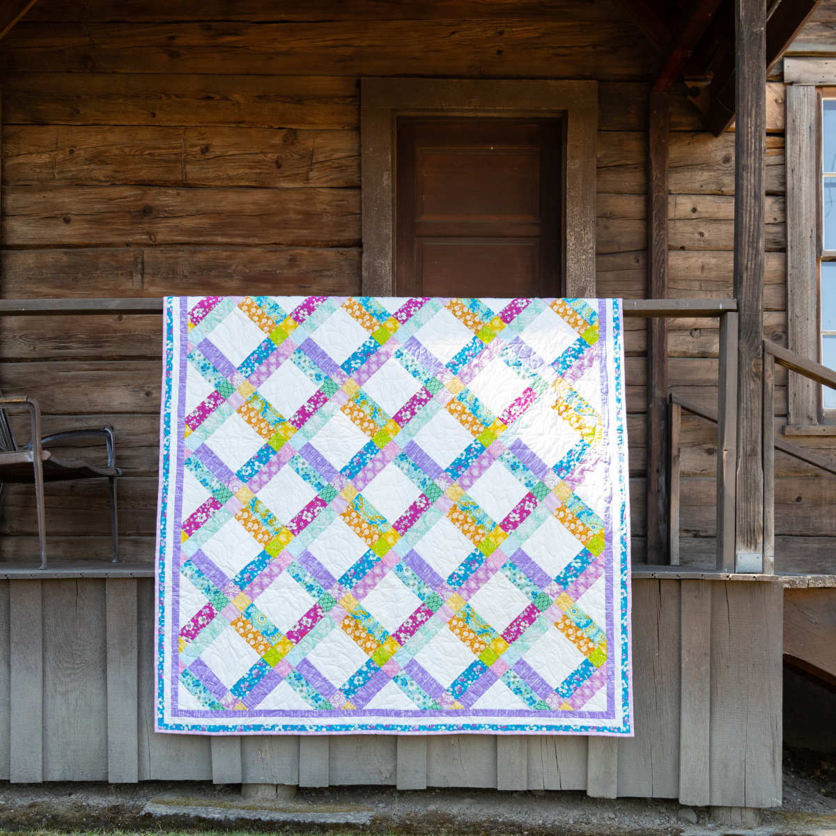 First Bloom Quilting Kit - Pre-Cut with Complete Backing & Binding - Experienced Beginner - 63x77 inches Finished Size