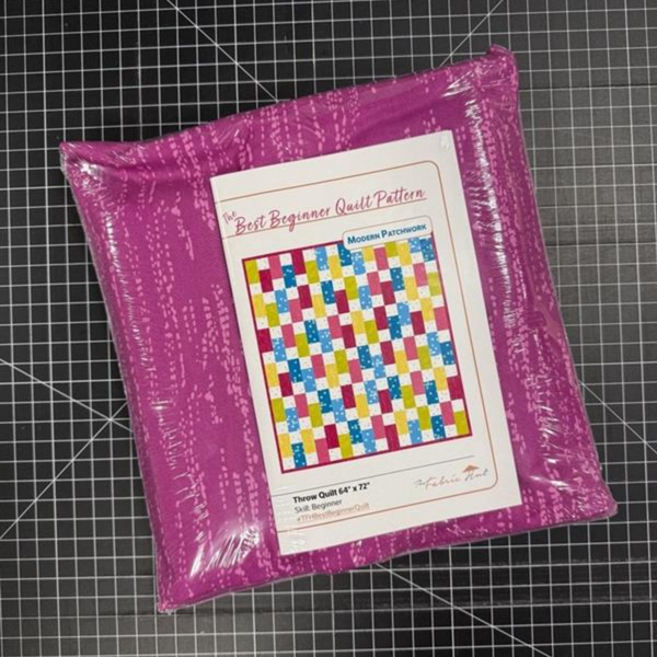 Modern Patchwork Quilt Kit - Pre-Cut with Complete Backing & Binding - 64x72'' Finished Size - Beginner-Friendly