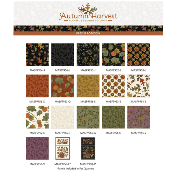 Autumn Harvest Flannel Strip Roll  2.5" x 44" Strips (40pc)