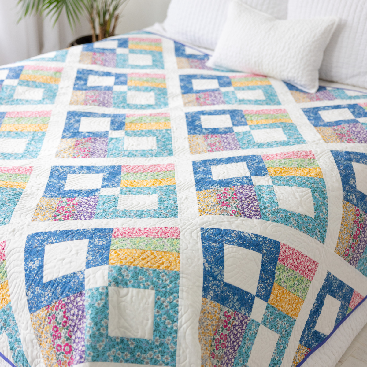 Prairie Posies Quilting Kit - Pre-Cut with Complete Backing & Binding - Experienced Beginner - 68" x 90½" Finished Size