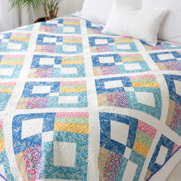 Prairie Posies Quilting Kit - Pre-Cut with Complete Backing & Binding - Experienced Beginner - 68" x 90½" Finished Size