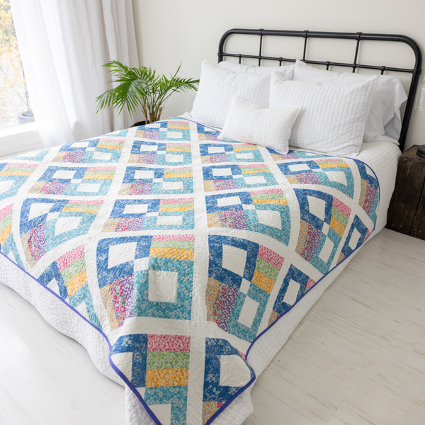 Prairie Posies Quilting Kit - Pre-Cut with Complete Backing & Binding - Experienced Beginner - 68" x 90½" Finished Size