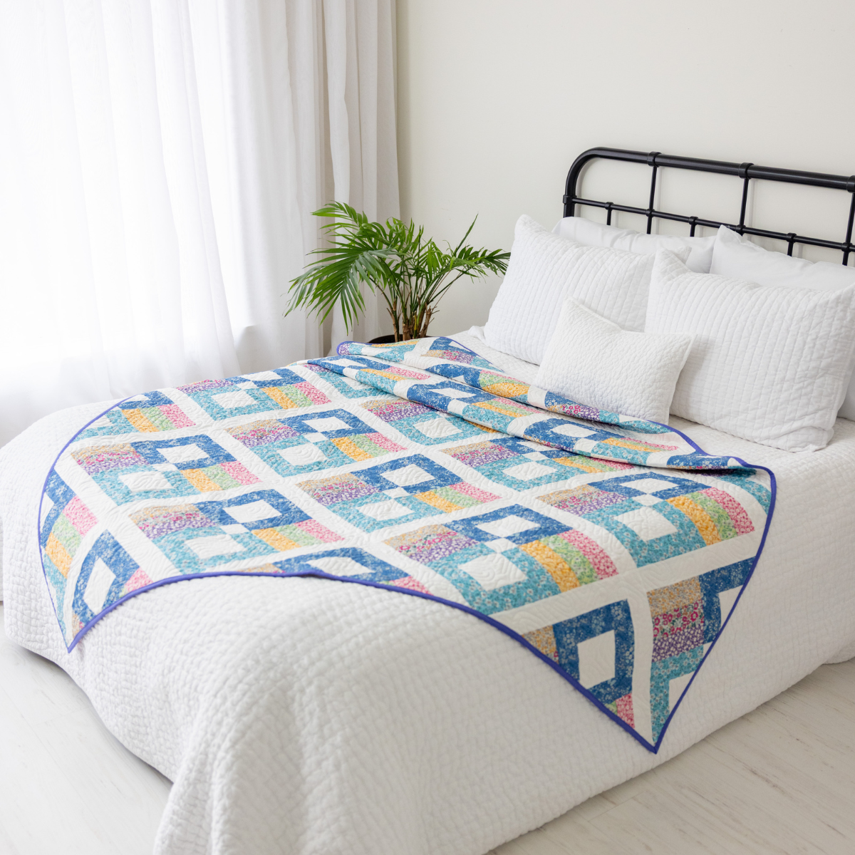 Prairie Posies Quilting Kit - Pre-Cut with Complete Backing & Binding - Experienced Beginner - 68" x 90½" Finished Size