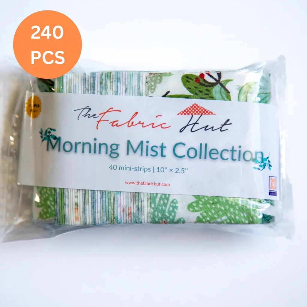 Morning Mist Bundle 480pcs - 240 Mini Strips 2.5" x 10" + 240 Charm Squares 5"