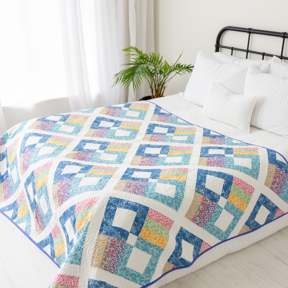 Prairie Posies Quilting Kit - Pre-Cut with Complete Backing & Binding - Experienced Beginner - 68" x 90½" Finished Size