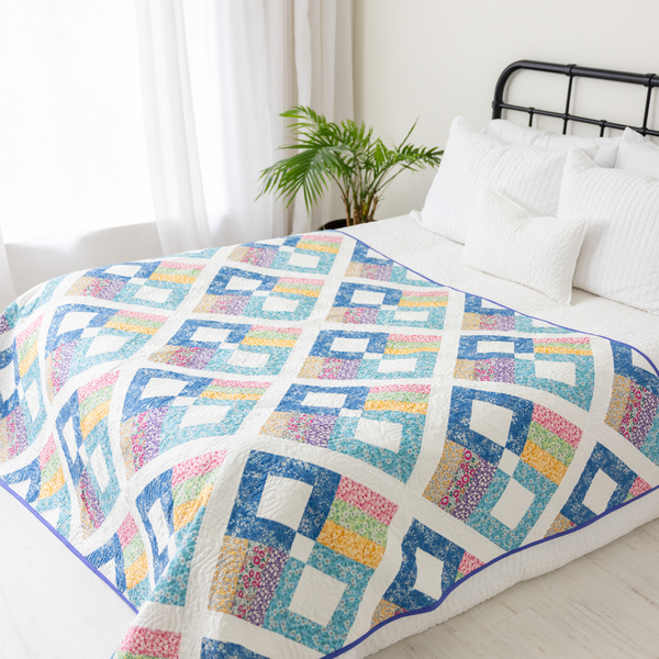 Prairie Posies Quilting Kit - Pre-Cut with Complete Backing & Binding - Experienced Beginner - 68" x 90½" Finished Size