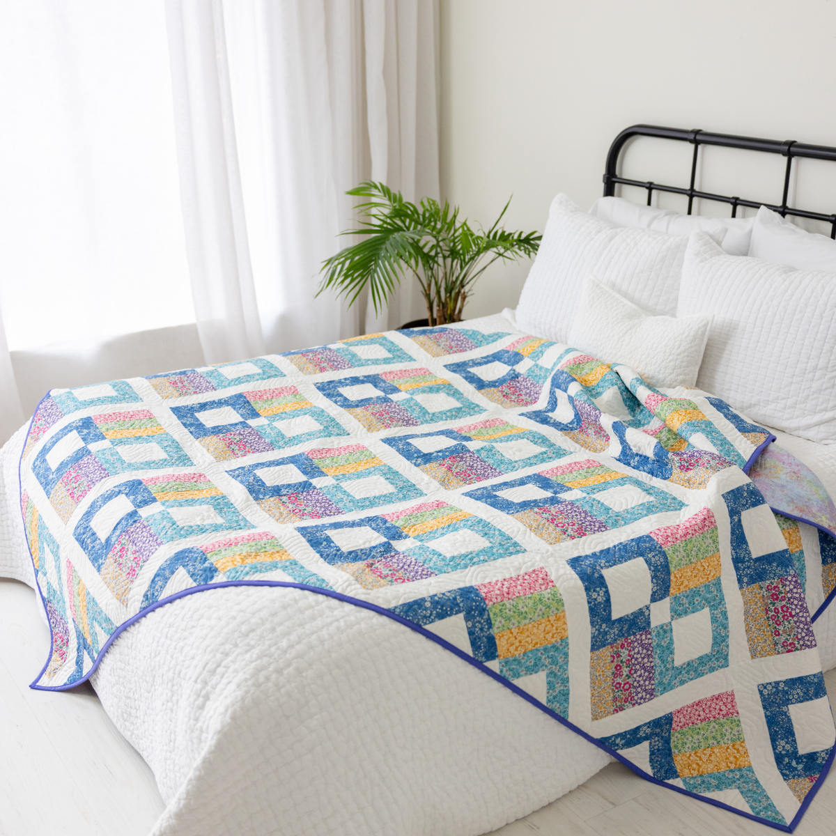 Prairie Posies Quilting Kit - Pre-Cut with Complete Backing & Binding - Experienced Beginner - 68" x 90½" Finished Size