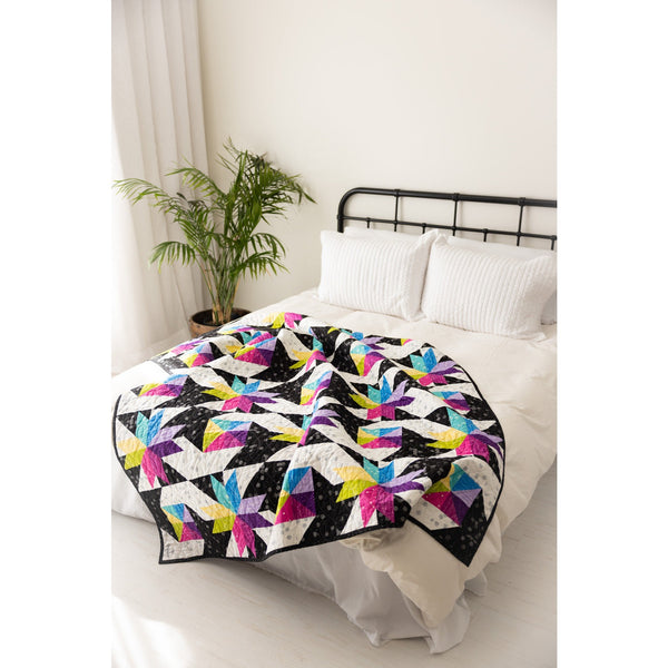 Stars at Sea Quilting Kit - Pre-Cut with Complete Backing & Binding - 60x72 inches Finished Size