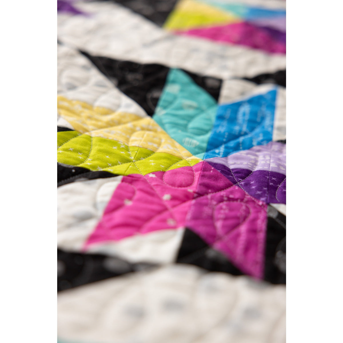 Stars at Sea Quilting Kit - Pre-Cut with Complete Backing & Binding - 60x72 inches Finished Size