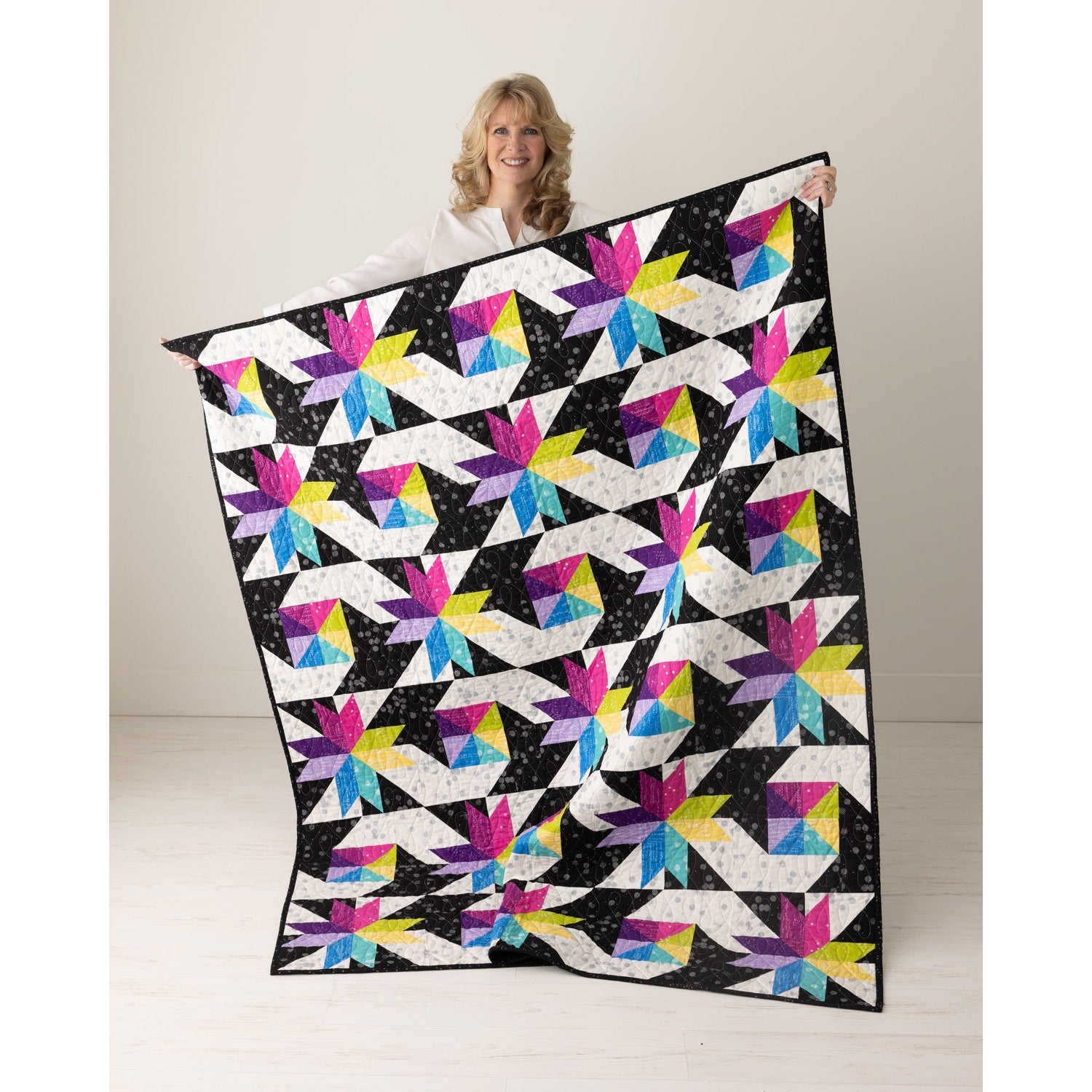Stars at Sea Quilting Kit - Pre-Cut with Complete Backing & Binding - Experienced Beginner - 60x72 inches - The Fabric Hut