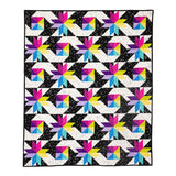 Stars at Sea finished quilt top, 60 x 72 inch modern Storm at Sea throw quilt