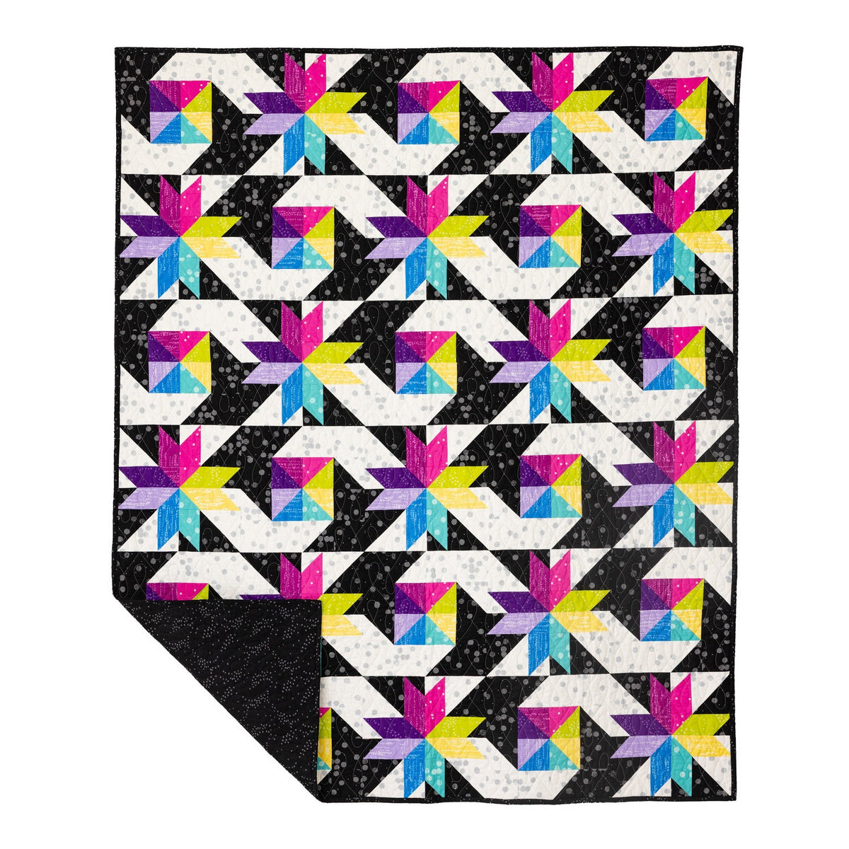 Stars at Sea Quilting Kit - Pre-Cut with Complete Backing & Binding - 60x72 inches Finished Size