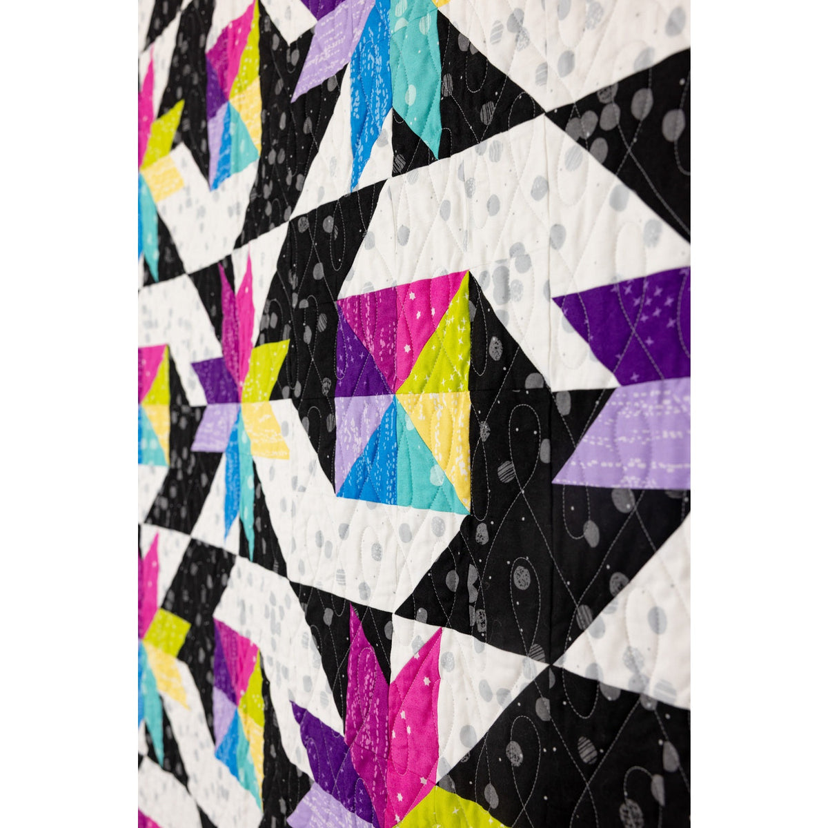 Stars at Sea Quilting Kit - Pre-Cut with Complete Backing & Binding - 60x72 inches Finished Size