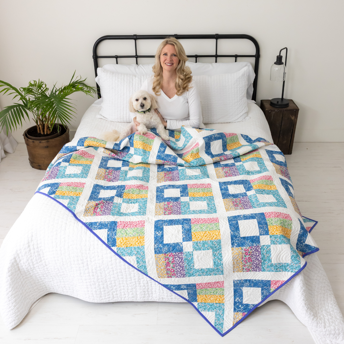 Prairie Posies Quilting Kit - Pre-Cut with Complete Backing & Binding - Experienced Beginner - 68" x 90½" Finished Size