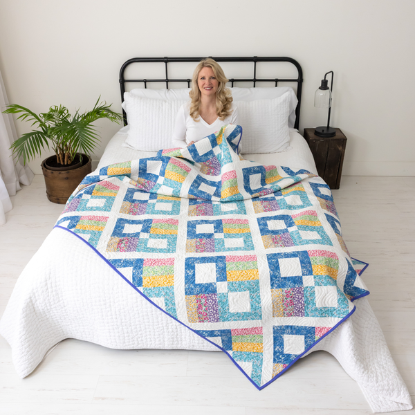 Prairie Posies Quilting Kit - Pre-Cut with Complete Backing & Binding - Experienced Beginner - 68" x 90½" Finished Size