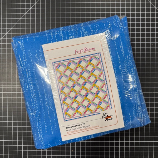 First Bloom Quilting Kit - Pre-Cut with Complete Backing & Binding - Experienced Beginner - 63x77 inches Finished Size