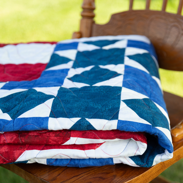 Honor and Valor Quilting Kit - Pre-Cut with Complete Backing & Binding - 58x73 inches Finished Size - Beginner Friendly