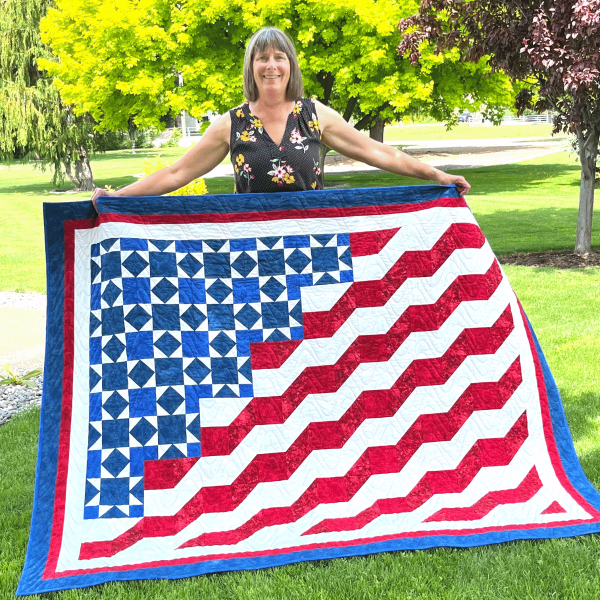 Honor and Valor Quilting Kit - Pre-Cut with Complete Backing & Binding - 58x73 inches Finished Size - Beginner Friendly