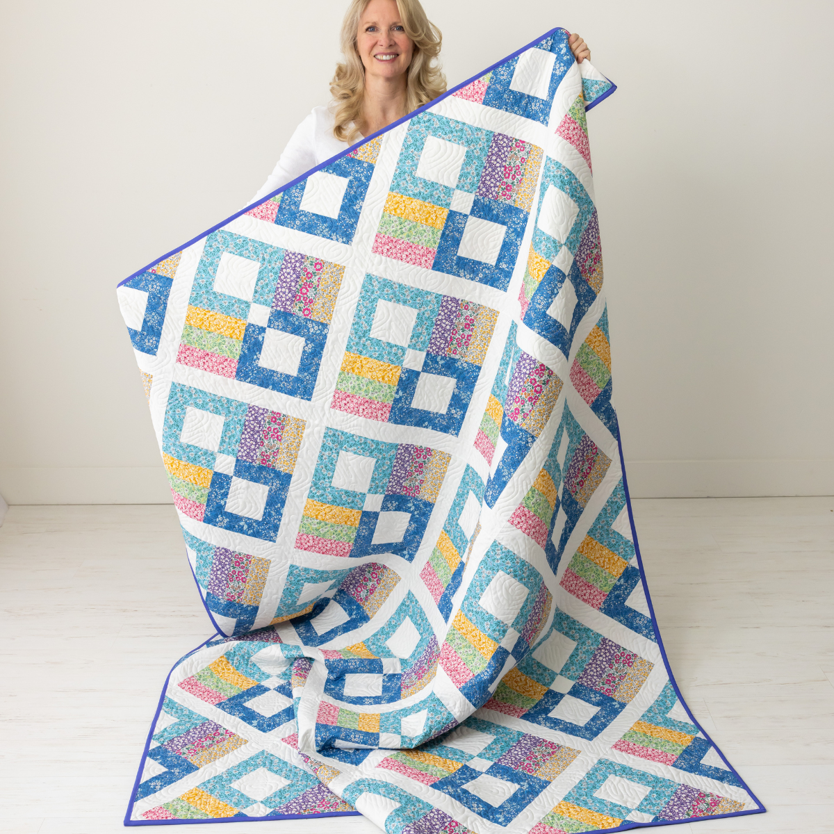 Prairie Posies Quilting Kit - Pre-Cut with Complete Backing & Binding - Experienced Beginner - 68" x 90½" Finished Size